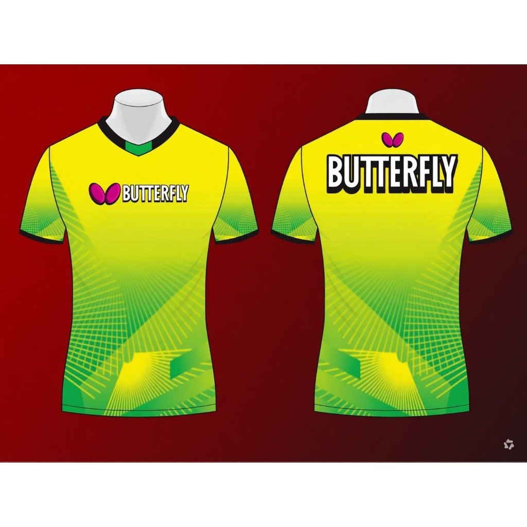 KAOS JERSEY PINGPONG BUTTERFLY GREEN STABILO #TENIS MEJA