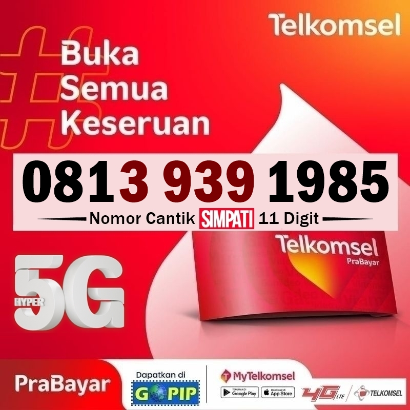 Nomor Cantik Simpati 11 Digit Tahun 1985 Telkomsel Prabayar 3GB Kuota Nasional