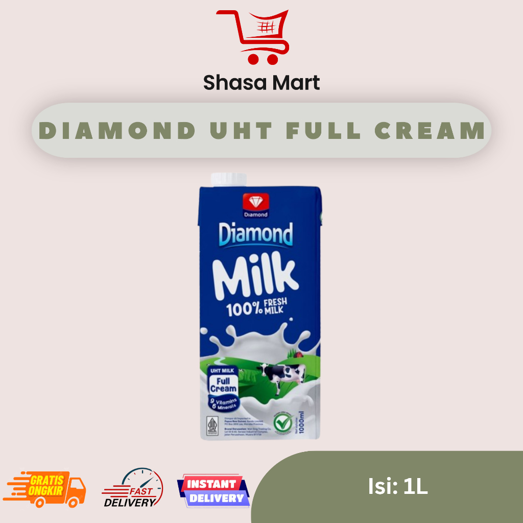 Diamond Milk UHT Full Cream / Susu UHT 1000ml / 1L