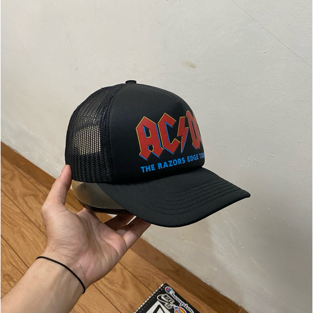 topi band Acdc jaring import original