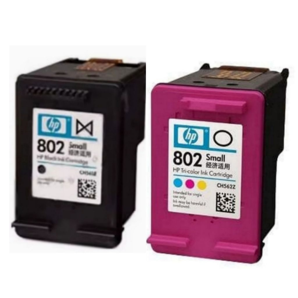 PAKETAN CARTRIDGE HP 802 SMALL BLACK & COLOR KOSONGAN BEKAS DARI ORIGINAL COCOK UNTUK Printer : HP D