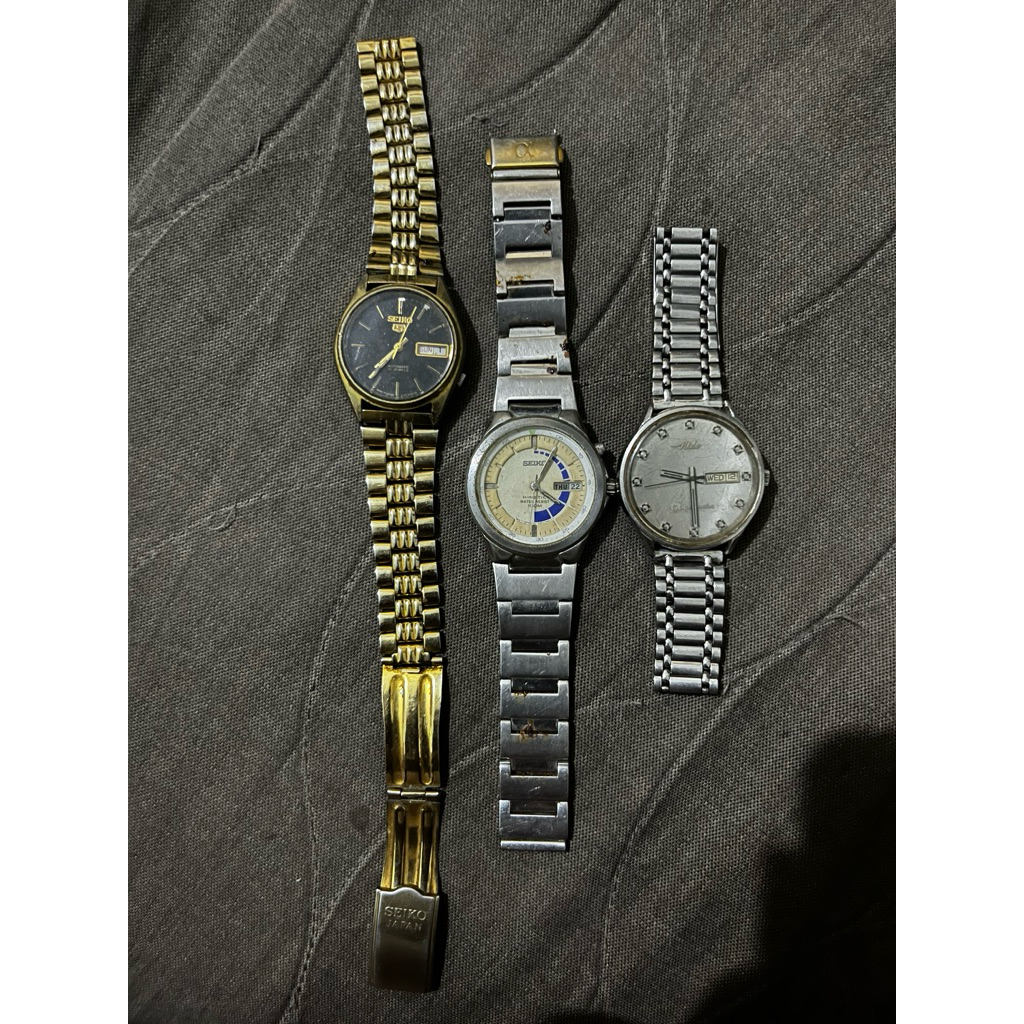 Vintage watch, mido and casio