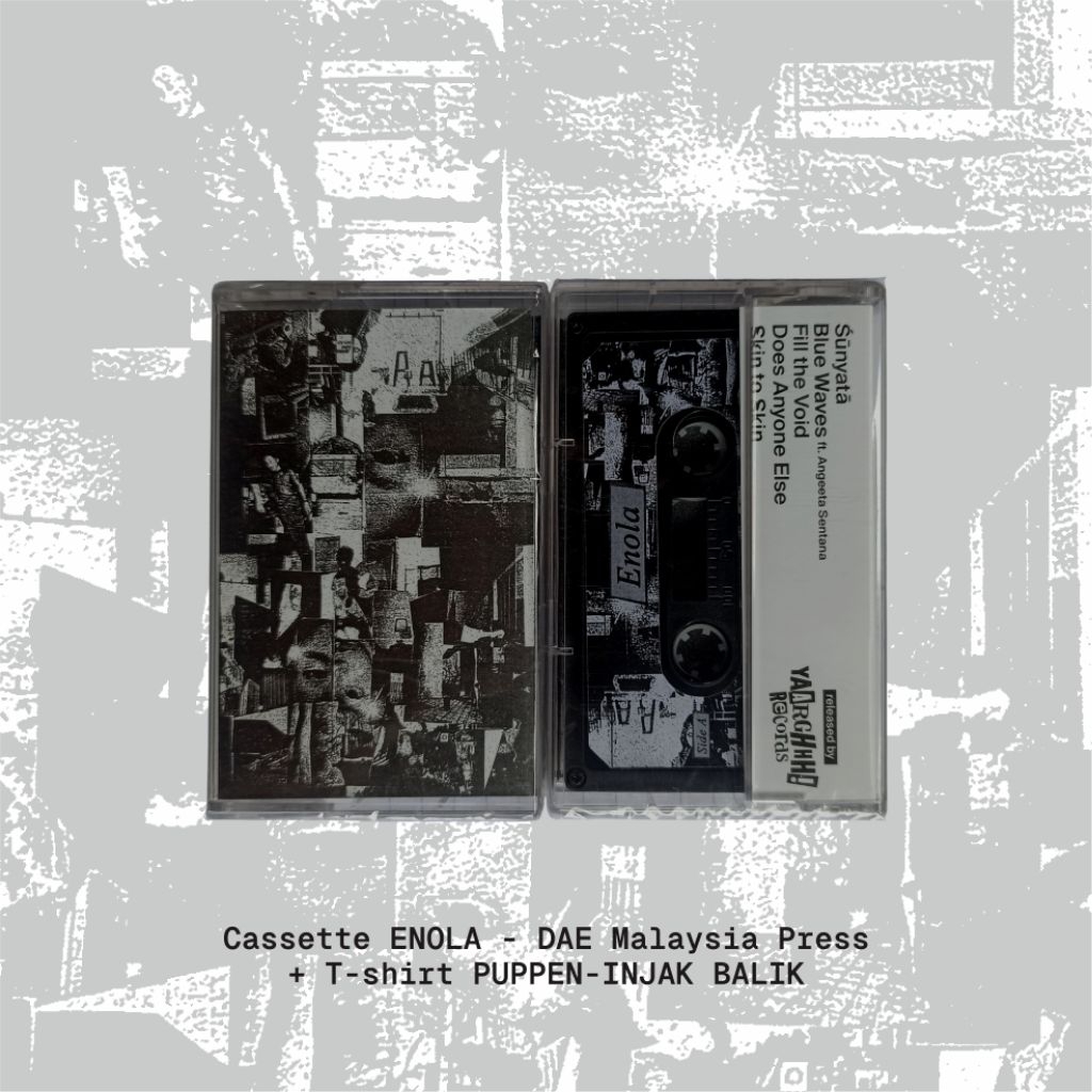 BUNDLE KASET ENOLA - DOES ANYONE ELSE MALAYSIA PRESS + T-SHIRT PUPPEN INJAK BALIK