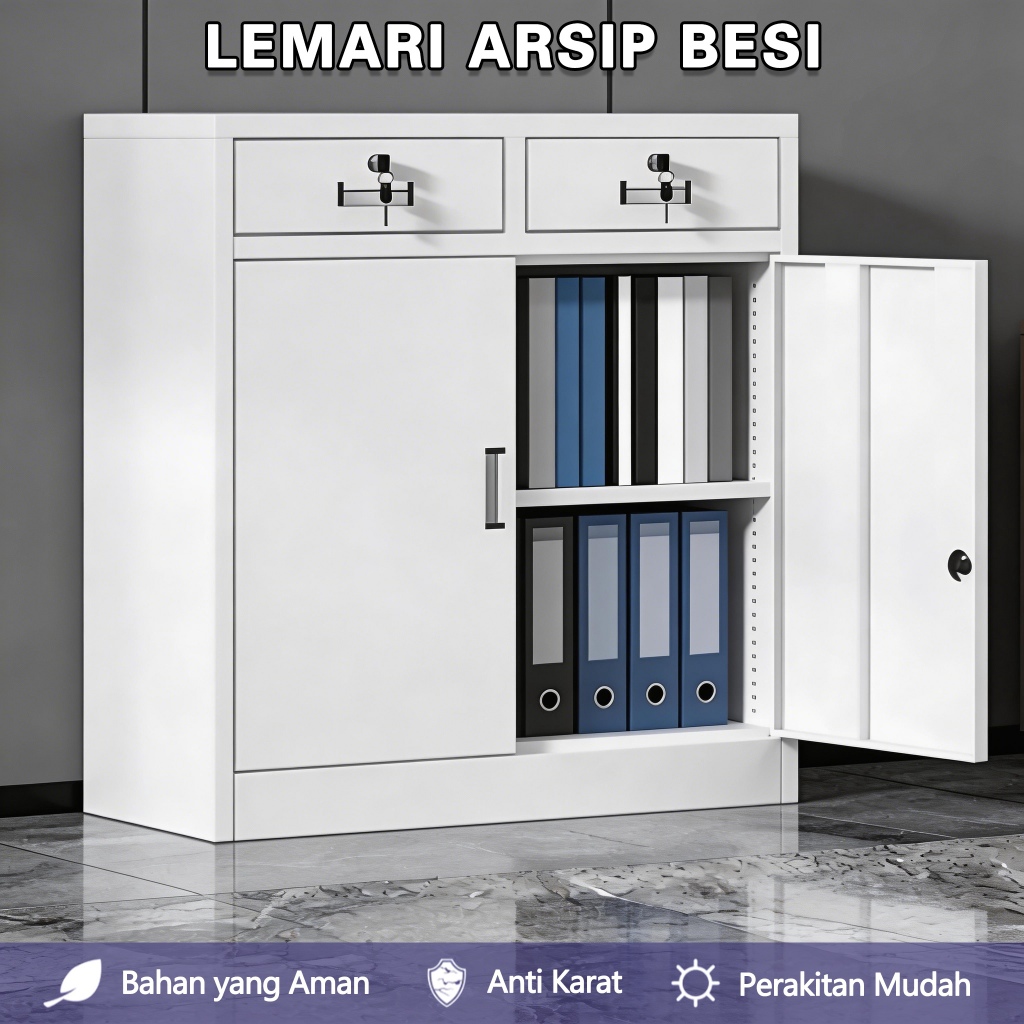 Lemari Arsip Besi Kantor Lemari Plat Besi Dan Kunci Lemari Kabinet Besi Tebal Anti Karat Anti Rayap