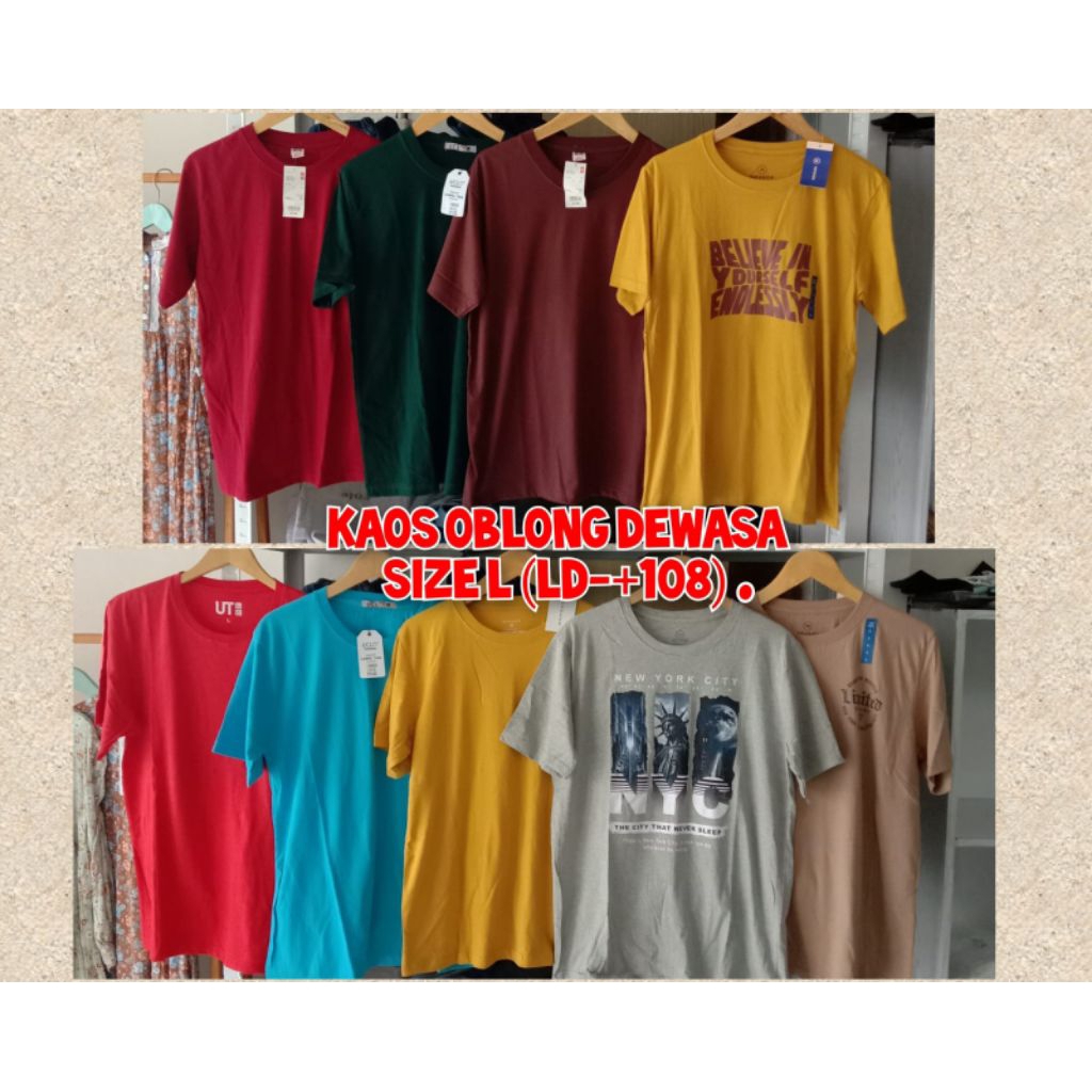 kaos oblong dewasa unisex bisa cowok/cewek