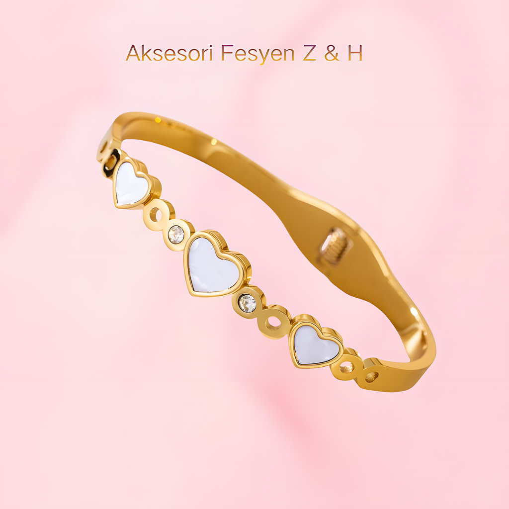 Gelang Wanita Z&H, Gelang Titanium, Aksesoris Gelang Stainless Steel, Aksesoris Fashion