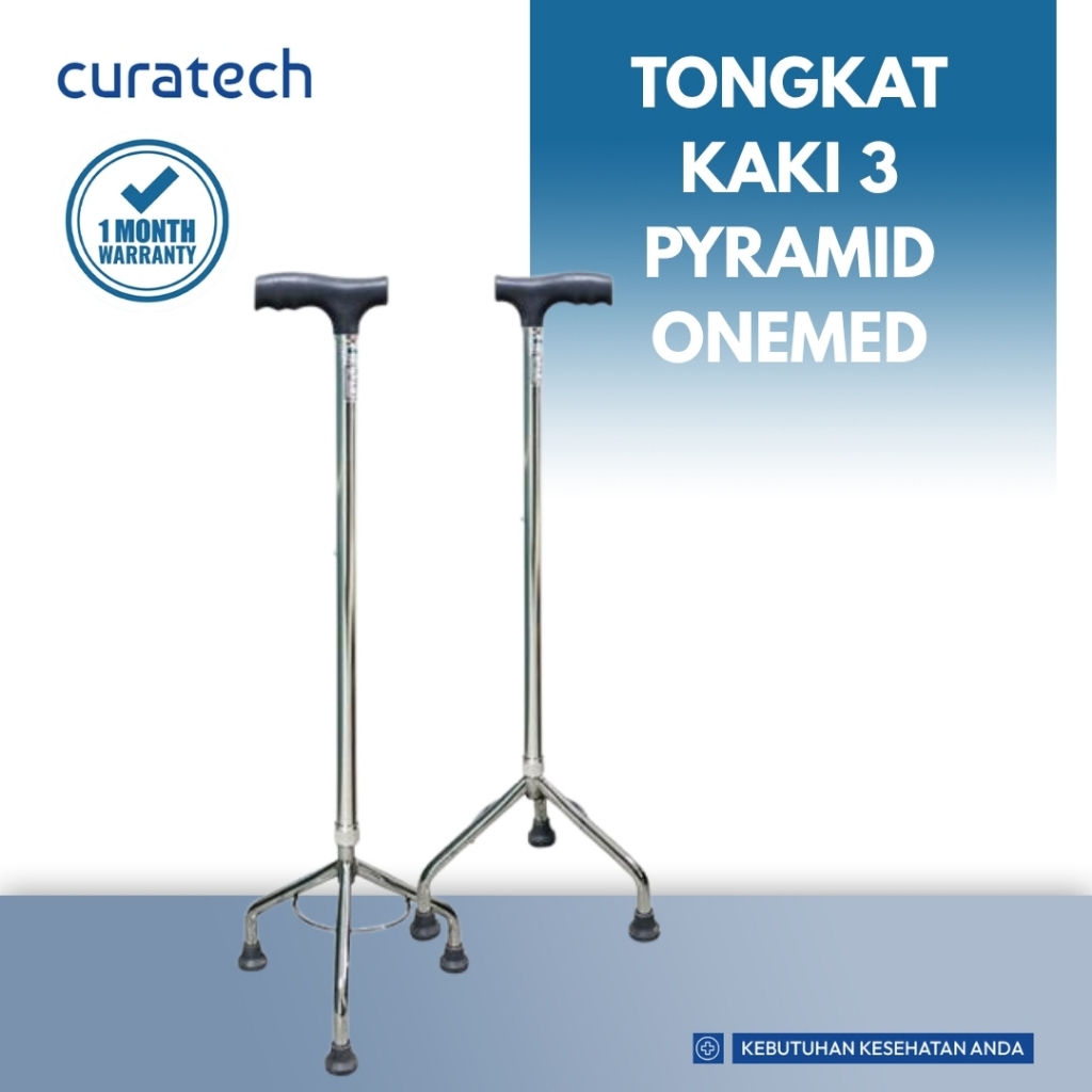 Tongkat Pyramid Kaki 3 Onemed / Tongkat Jalan Kaki 3 / Tongkat Orang Tua / Alat Bantu Jalan Orang Tu