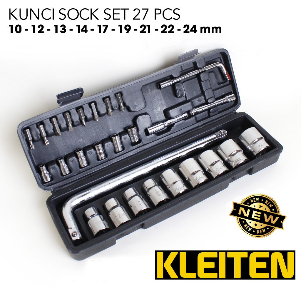 Kunci Sok 27 Pcs / Kunci Sock / Kunci Ban Mobil Motor / Kunci Sok Set / Kunci Sock Set / Socket Wren