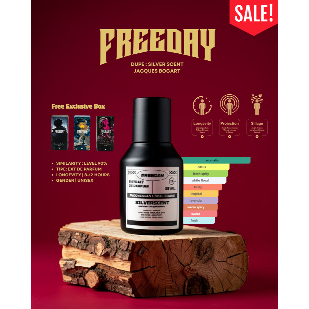 FREEDAY SILVERSCENT EXTRAIT DE PARFUM 35ML FREE BOX BISA COD