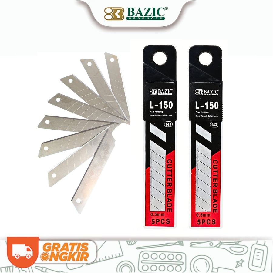 BAZIC Isi Ulang Cutter Besar -  Refill Cutter 0.50mm L-150 isi 12 Pack