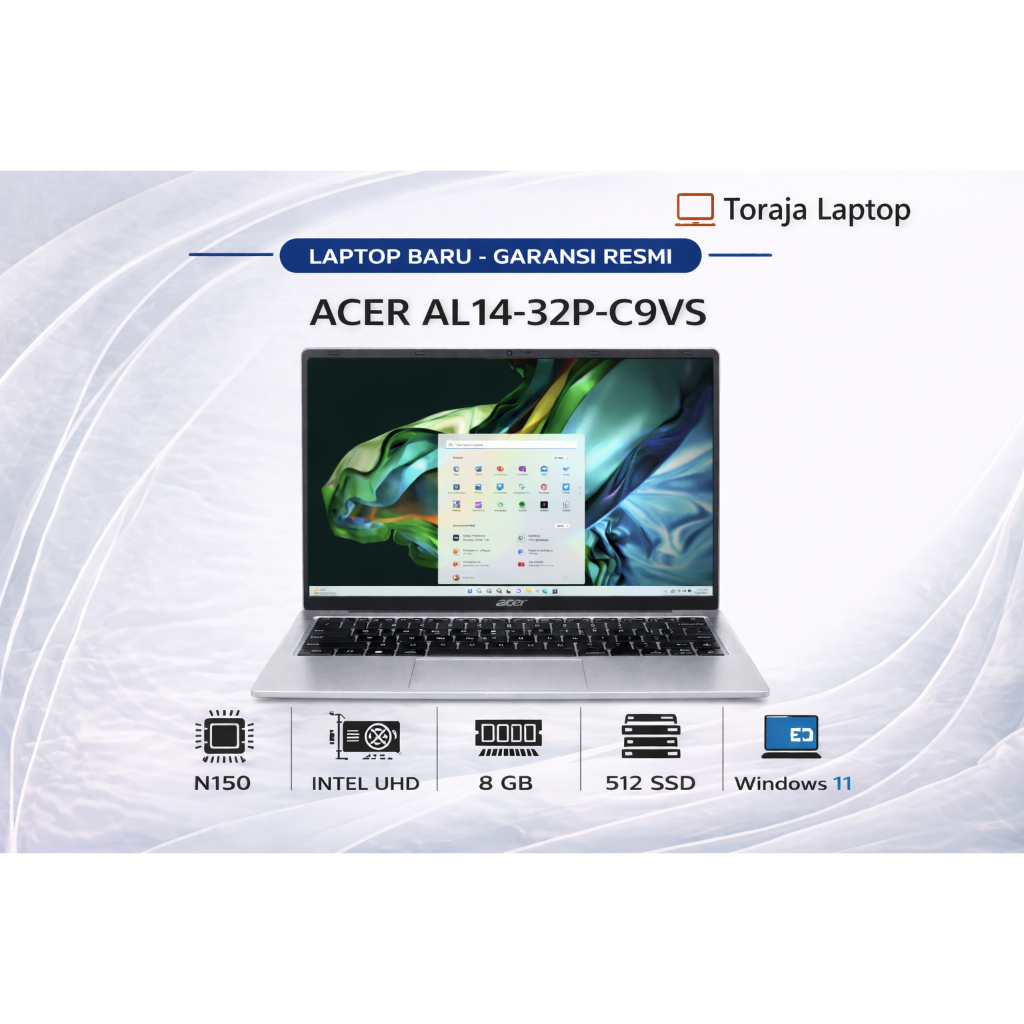 ACER Laptop Aspire Lite 14 AL 14 32P Baru Intel Core i3 8GB 512GB 14 Inch Windows 11