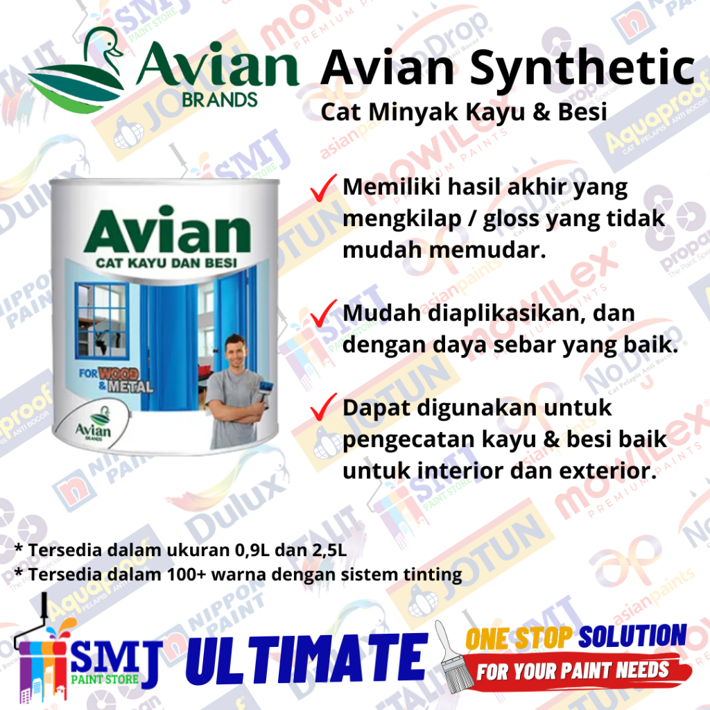 CAT MINYAK AVIAN KAYU DAN BESI TINTING KEMASAN 1 L