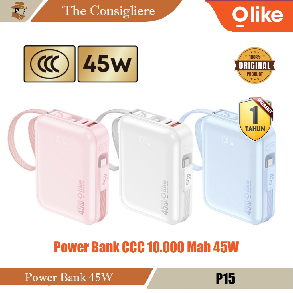 OLIKE PD45W Powerbank CCC Certified Fast Charging 45W 27W Lightning Type C P15 10000 Mah