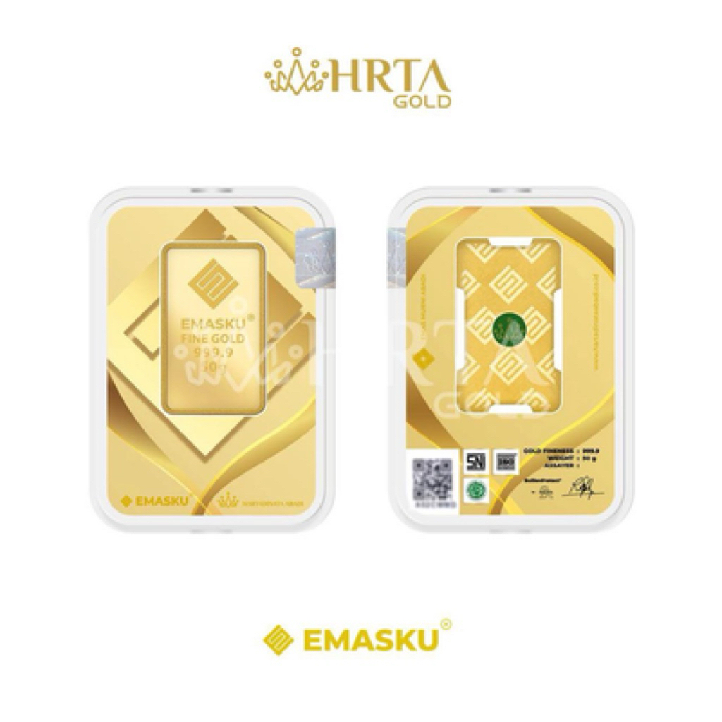 LM EMASKU HARTADINATA 50gr 50 gr 50gram 50 gram LOGAM MULIA 999.9 FINE GOLD ORIGINAL