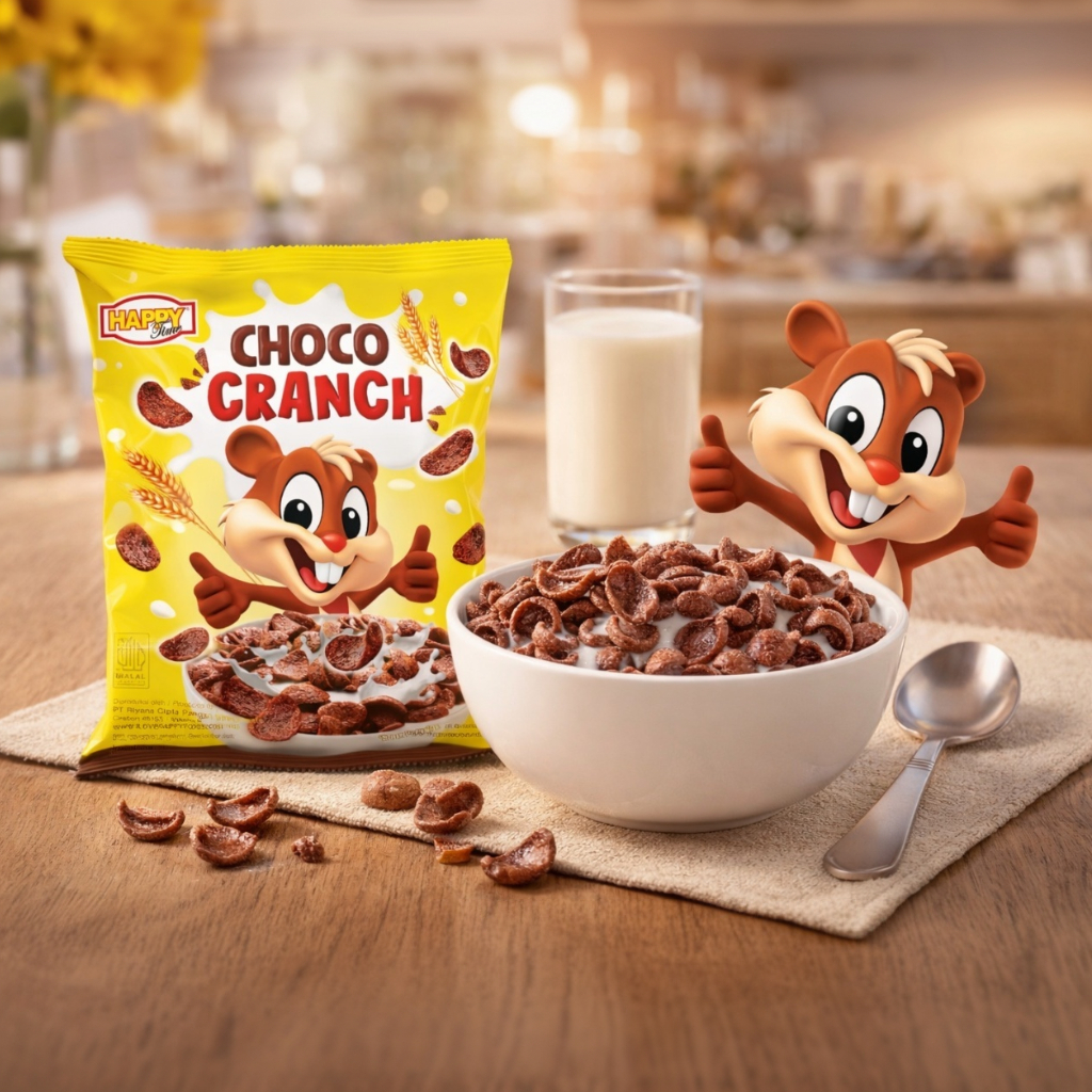 HAPPY TIME - Choco Cranch Sereal Rasa Coklat Kemasan Renceng Isi 10 x 30gr