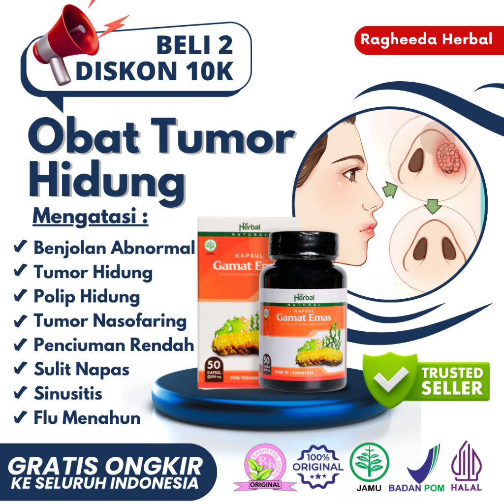 Obat Tumor Hidung Herbal – Benjolan Abnormal di Dalam Hidung, Hidung Tersumbat Sebelah, Sulit Bernap