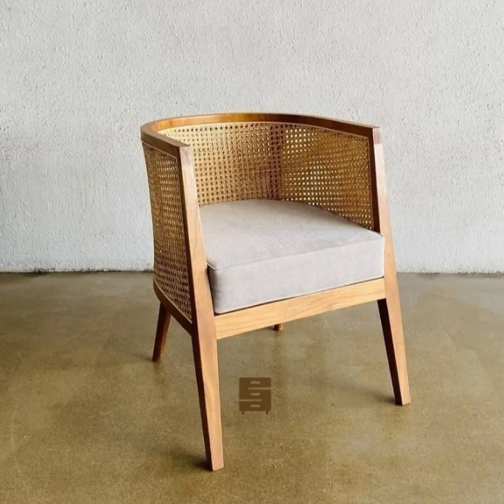 Kursi Cafe Rotan Sofa Single Seat Dan Bantalan