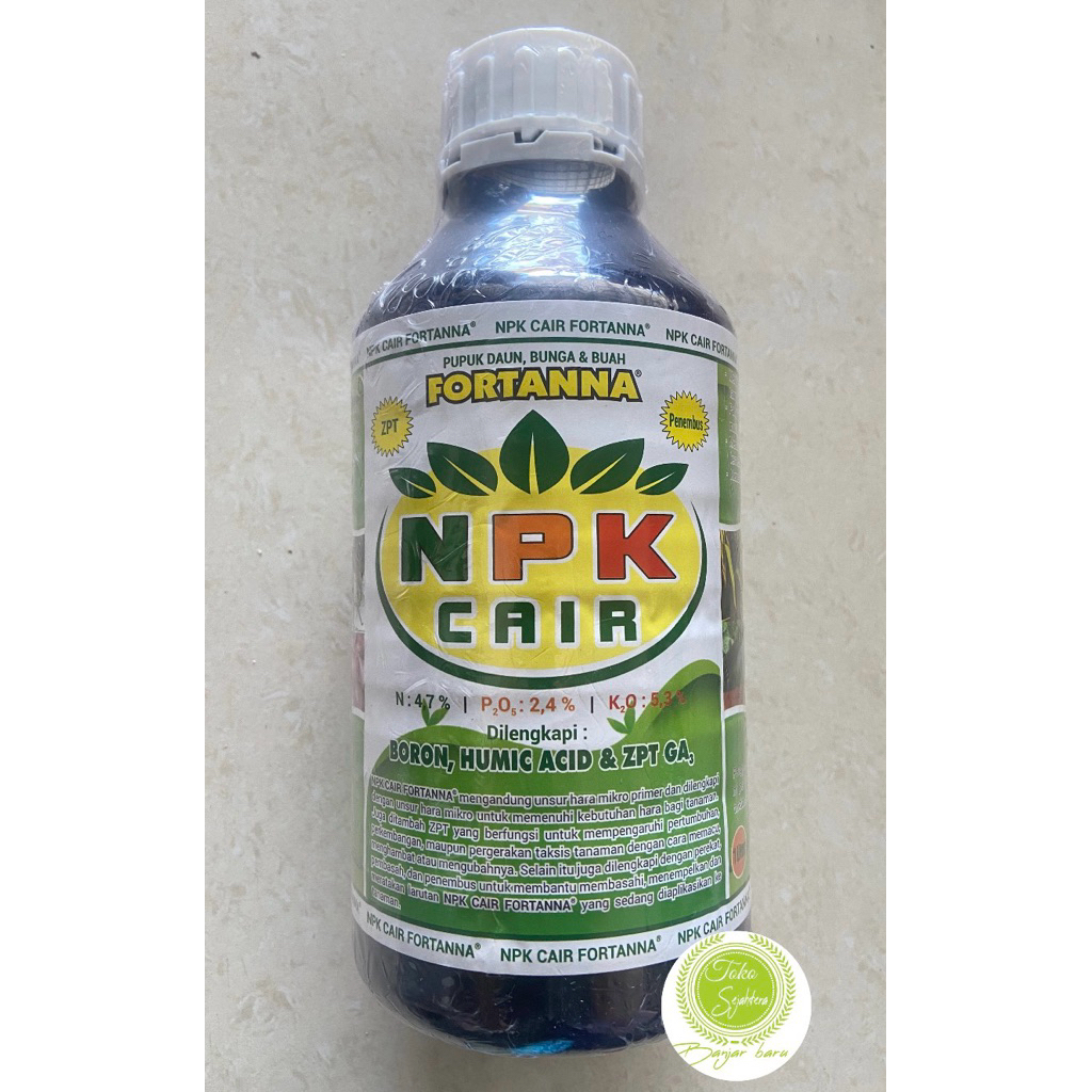 pupuk daun ,bunga dan buah fortanna NPK cair di lengkapi boron ,asam humat dan zpt GA 1liter