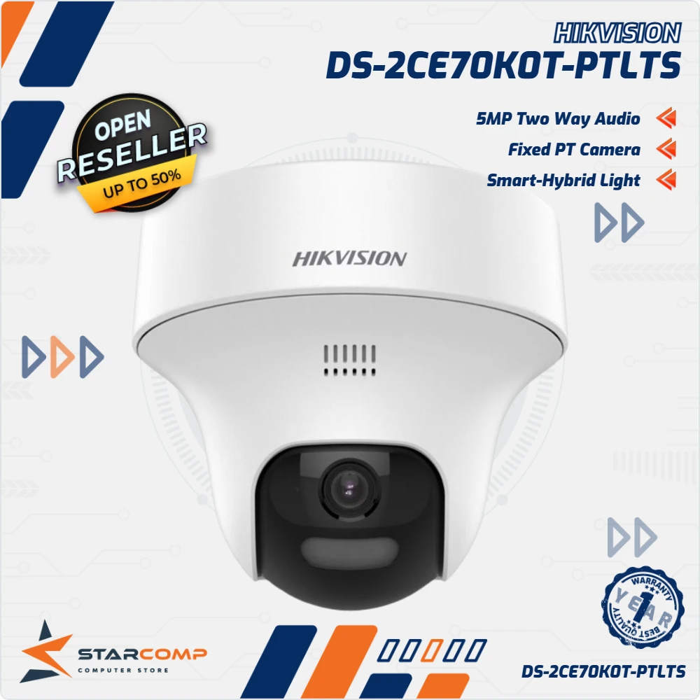 CCTV HIKVISION DS-2CE70K0T-PTLTS 5MP Two Way Audio Pan Tilt Camera Hybrid Light CCTV Kamera Analog I