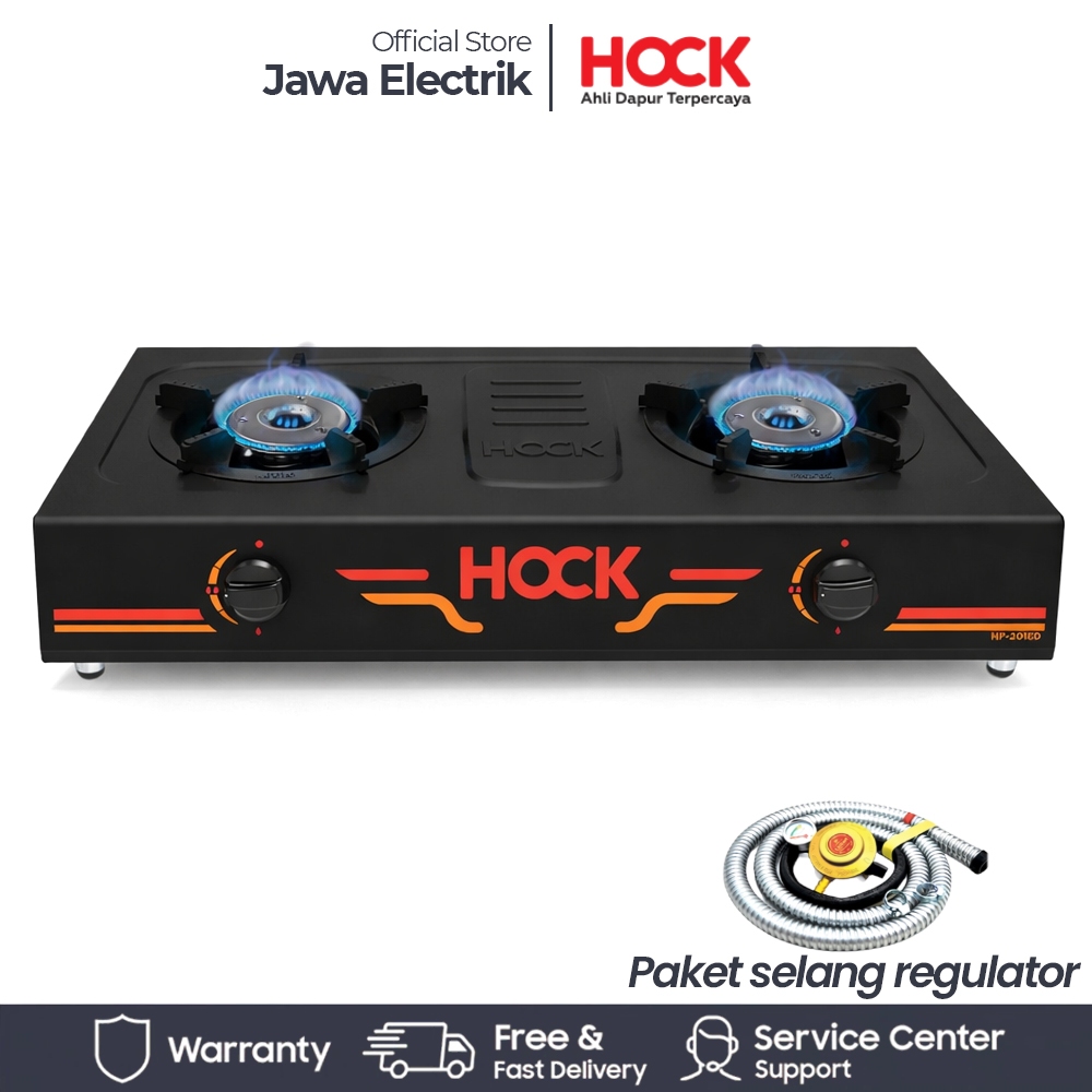 Hock Kompor Gas 2 Tungku Hock Hp-201ed Kompor Gas 2 Tungku Elegant Deluxe - Teflon