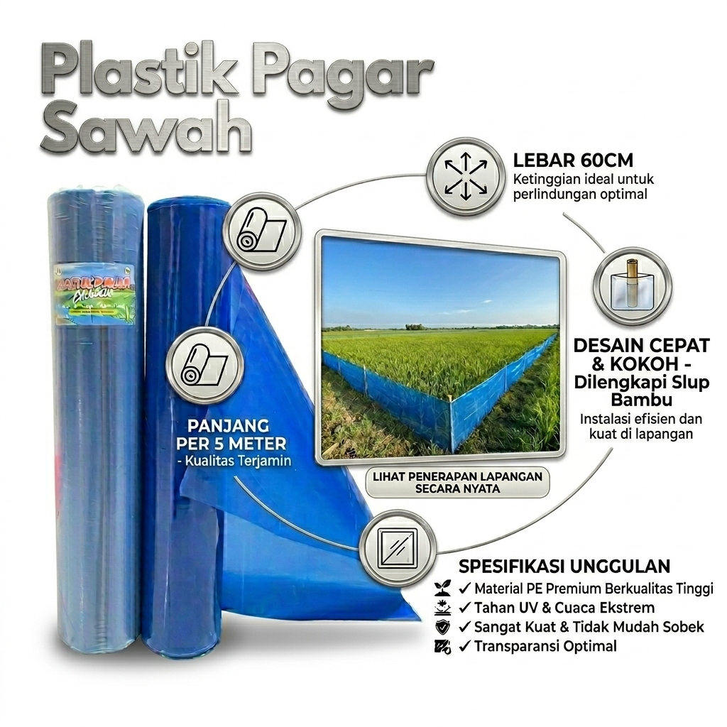 Plastik Pinihan Sawah/ Pagar Tikus/Plastik Viber Per 5 meter