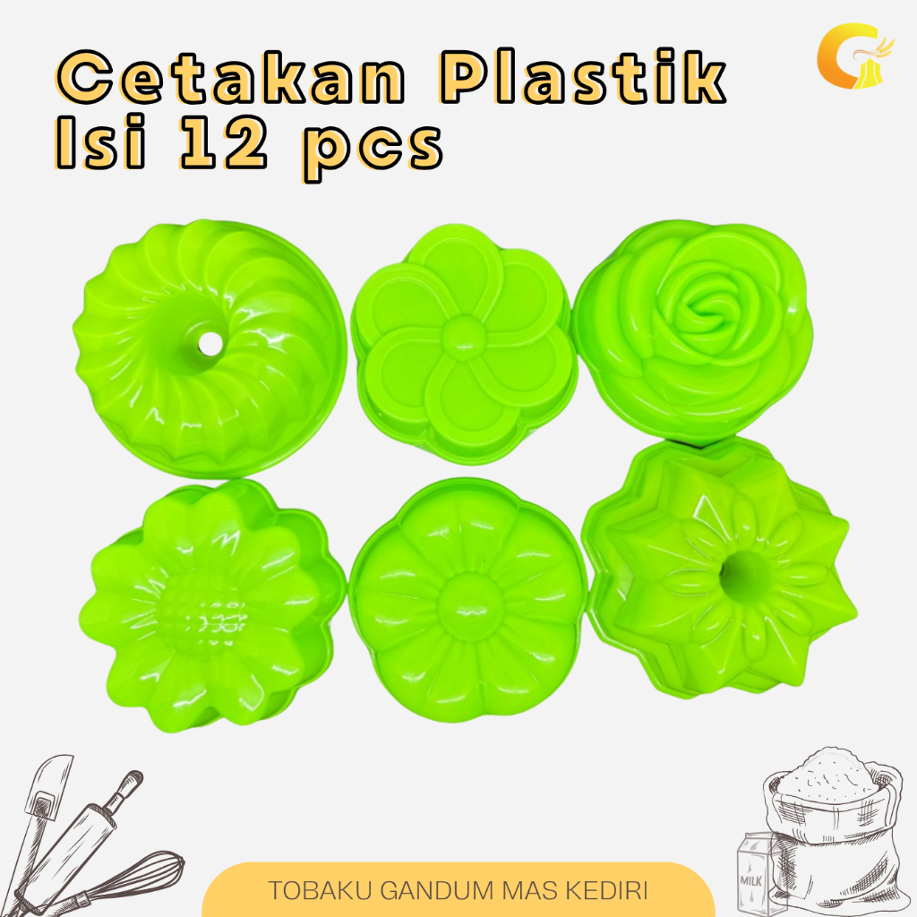 Cetakan Kue Kukus Plastik Jumbo Isi 12 Agar Jelly Puding Kue Putu Ayu Talam Bunga (Isi 12)