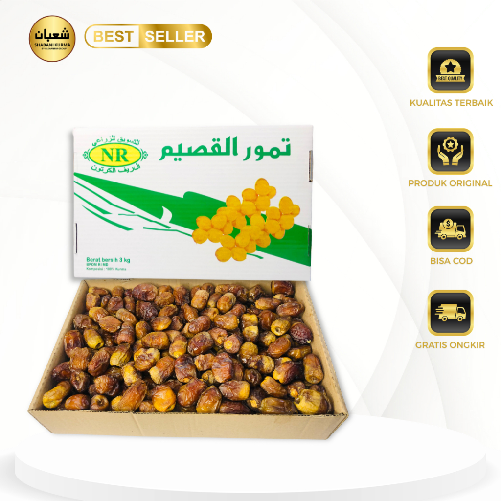 Kurma Sukari LIBYA 3 kg - Kurma Raja / Sukari Premium empuk dan legit Makanan manis - GRATIS ONGKIR