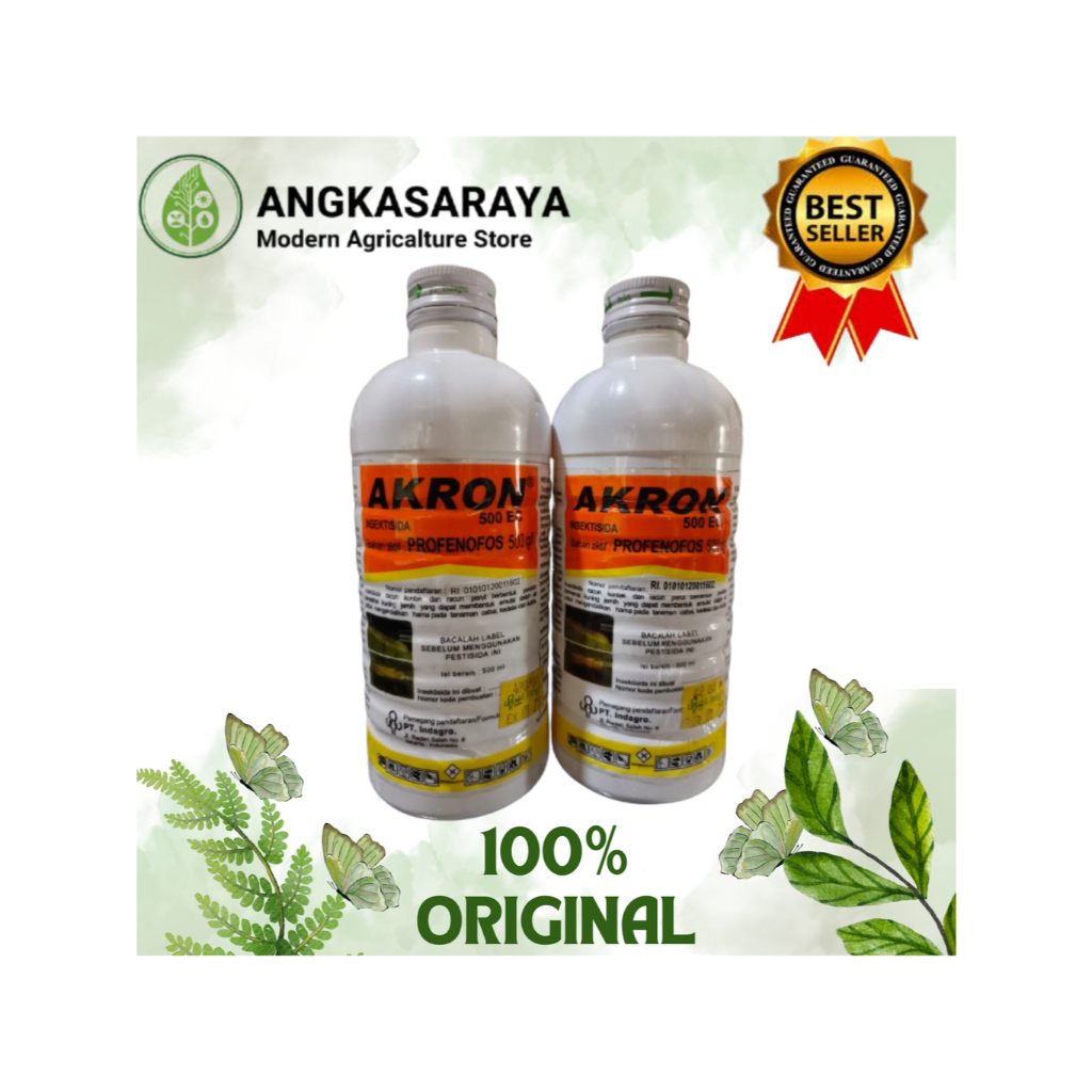Akron 500 EC - 500 ml (Insektisida) Pembasmi Ulat Grayak Tanaman Cabai,Kedelai,Kentang,Kubis