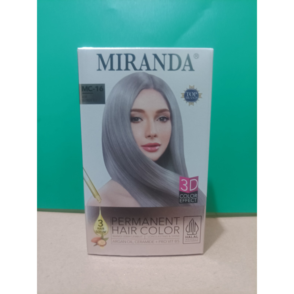 MC 16 semir rambut miranda warna Ash blonde pewarna rambut permanen