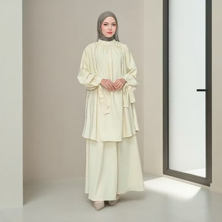 One set rok dira bahan sabrina anti uv setelan rok lebaran kondangan kekinian