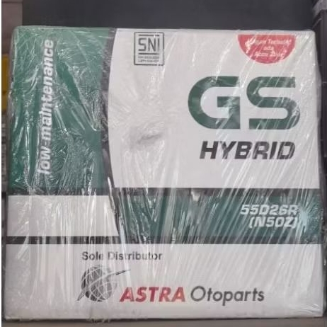 Aki/Accu Merk GS ASTRA HYBRID (ASLI) N50Z/55D26R (60 AH)  BASAH