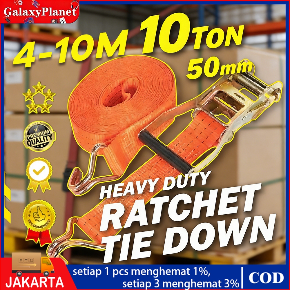 rachet tie down/8-10 meter Trek belt /10 ton tali sound/tali barang/Track webbing cargo lashing 5CM*
