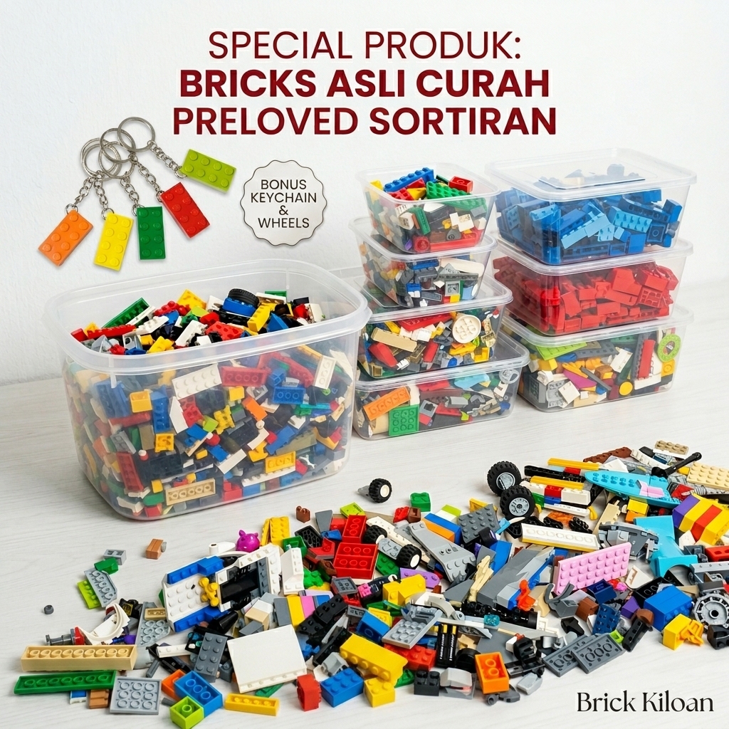Bricks Curah Original Kiloan - Balok Blok Mainan Anak Second Bersih - Part Out Bekas Koleksi Per Ons