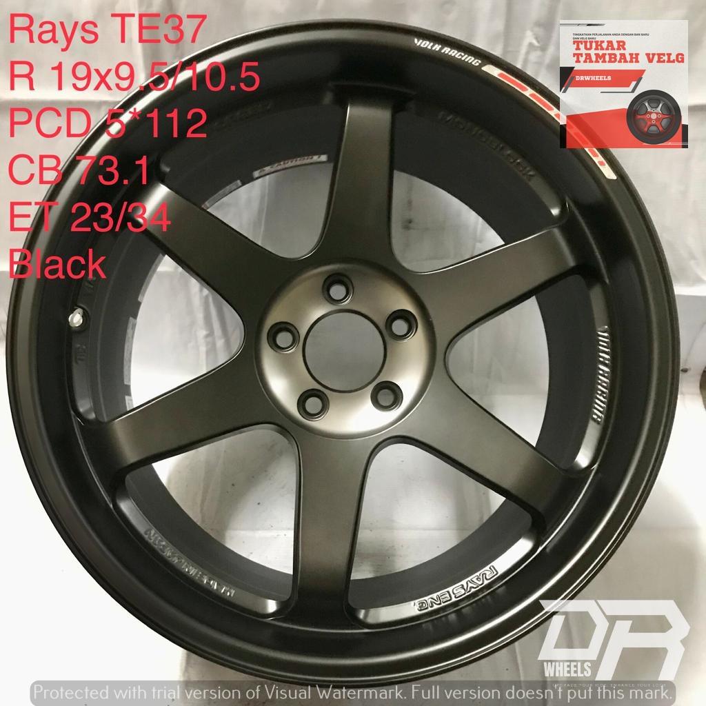 Velg mobil te37 ring 19 95/10,5 ring 19 et23/34 untuk mercy dll