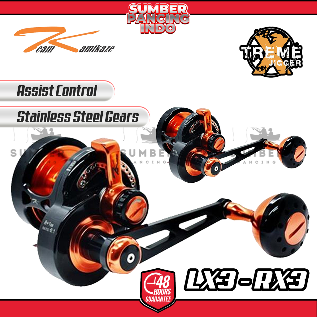 KAMIKAZE Reel Pancing Overhead XTREME JIGGER LX3 RX3 8+1Bb Overhead Light Series Narrow One Piece Al