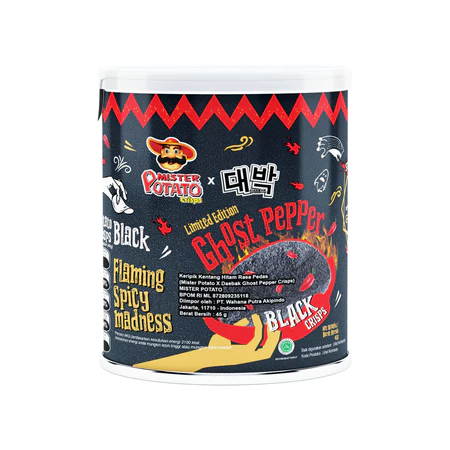 Mister Potato Chips Ghost Pepper Keripik Kentang Hitam Rasa Pedas Limited Edition 40g