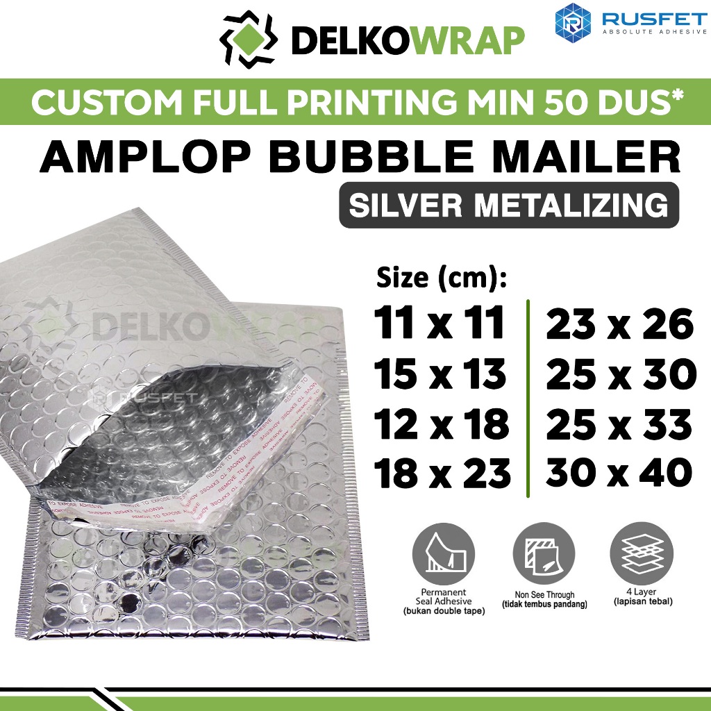 Amplop Bubble Wrap SILVER METALIZING Envelope Bubble Bag Mailer Safety Packing Perekat Paket