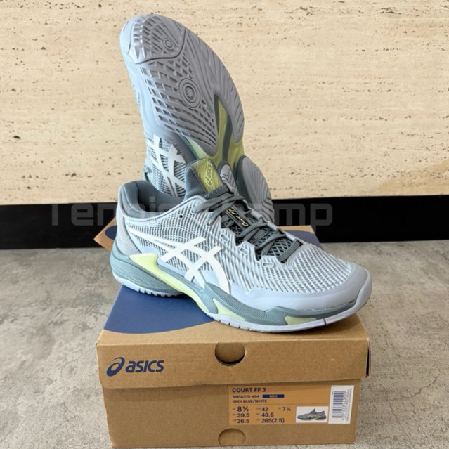 Sepatu Tenis Asics Court FF 3 Men Grey Blue White 26/Tennis Shoe Asics Court FF 3 Grey Blue White Or