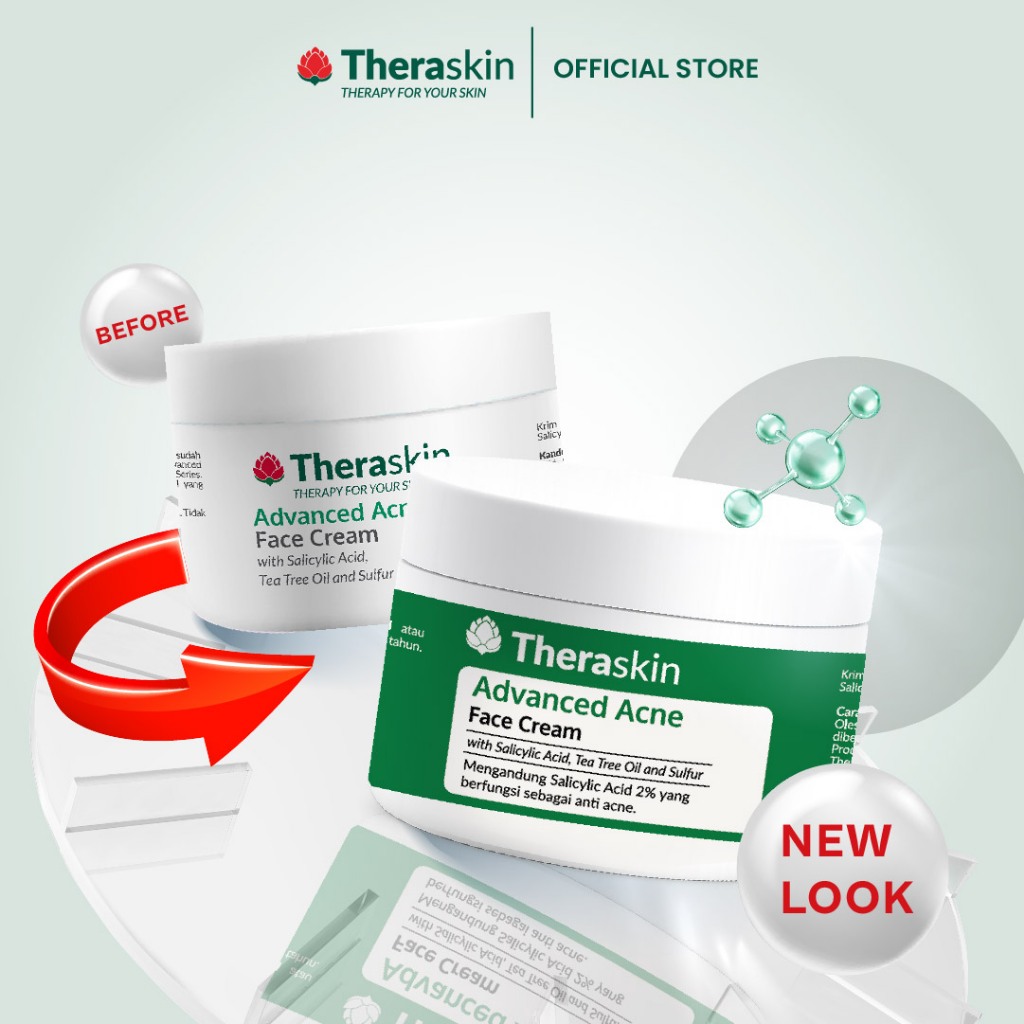 Theraskin Advanced Acne Face Cream - Krim anti-acne untuk Kulit Berjerawat dan Bruntusan
