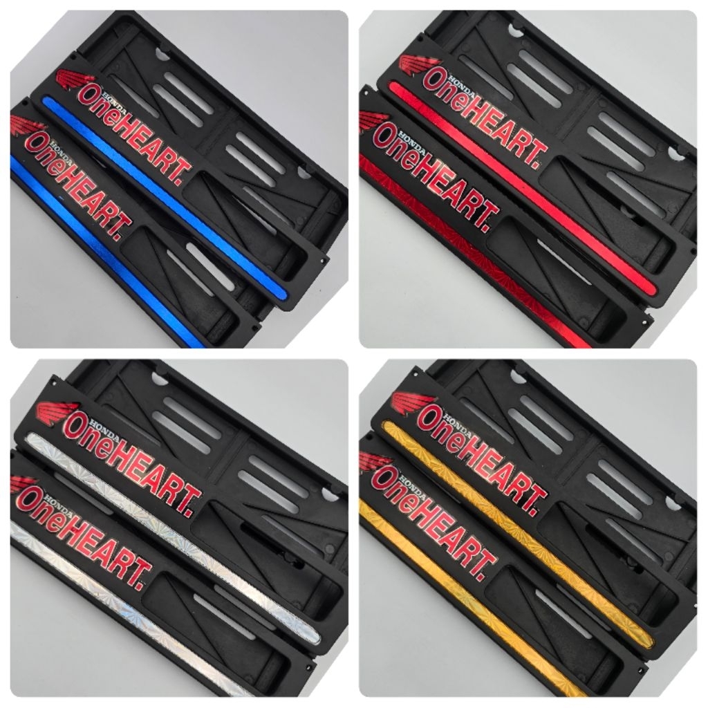 Dudukan Plat Nomer List Nyala Plus Stiker Hologram Honda One Heart Universal Semua Motor - Harga Sep
