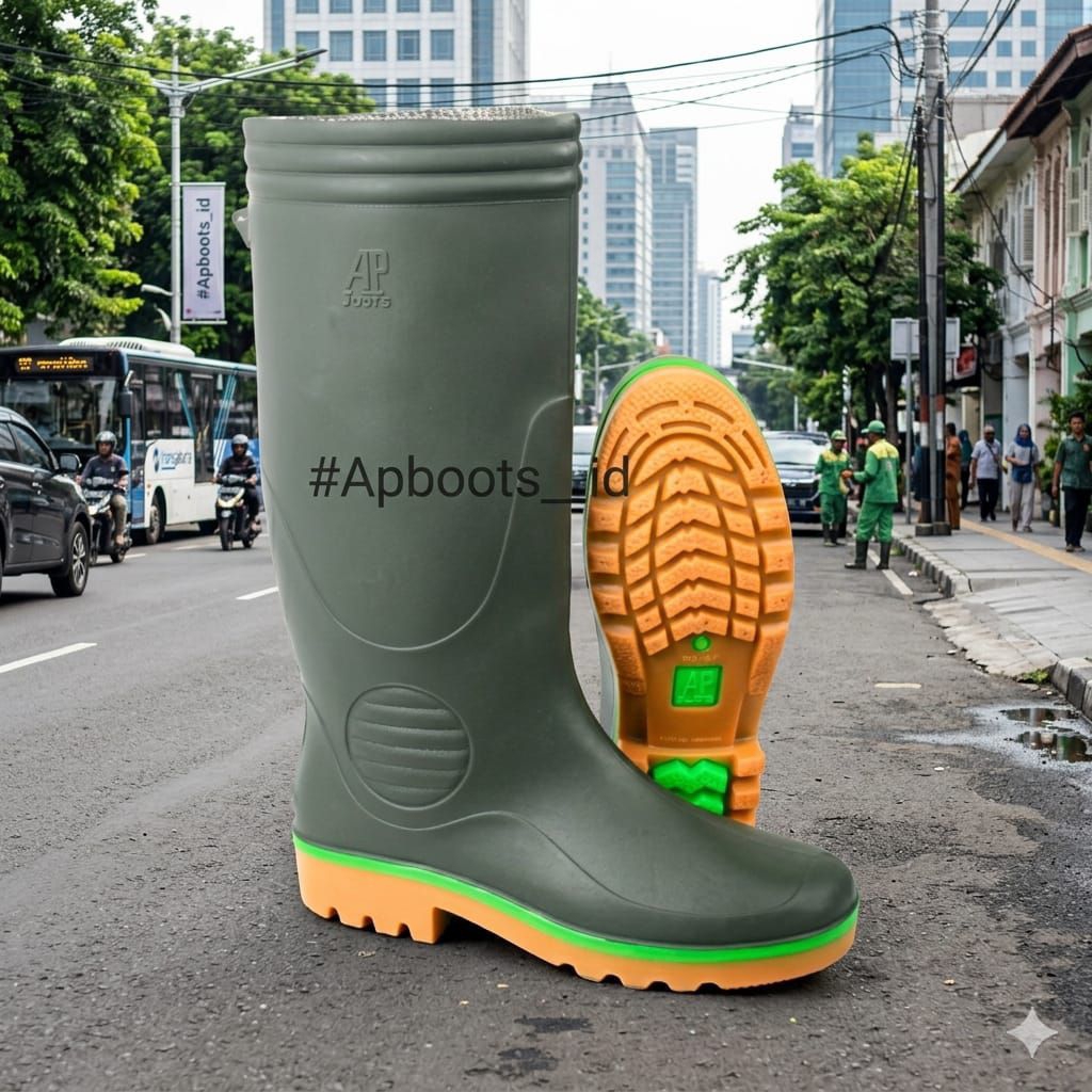 AP boots 2003 Sepatu Boots Pria Wanita Anti Air | Boots Kebun Proyek Karet Anti Slip