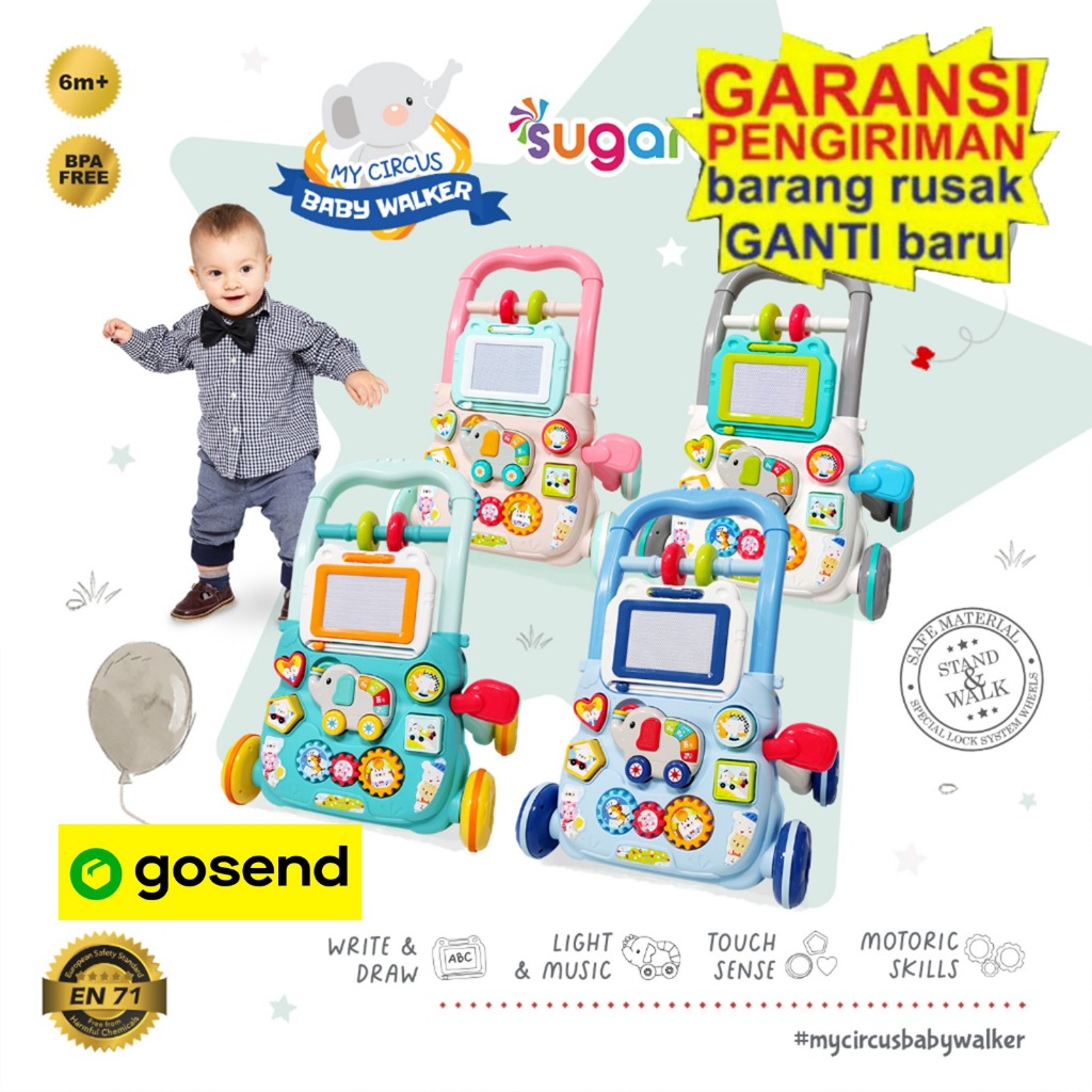 READY BOUNCER SUGAR BABY SUGARBABY Circus Activity/Baby walker Mini Car Push Walker (Baby Walker) Ma