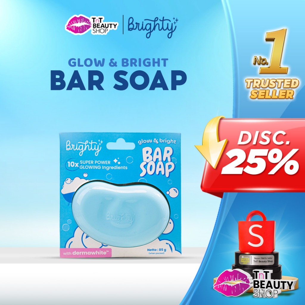 Brighty Glow & Bright Bar Soap sabun pencerah sabun whitening soap | TnT Beauty Shop