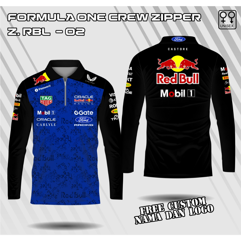 jersey polo pit crew formula 1 team redbull lengan panjang baju f 1 redbull racing kaos team redbull