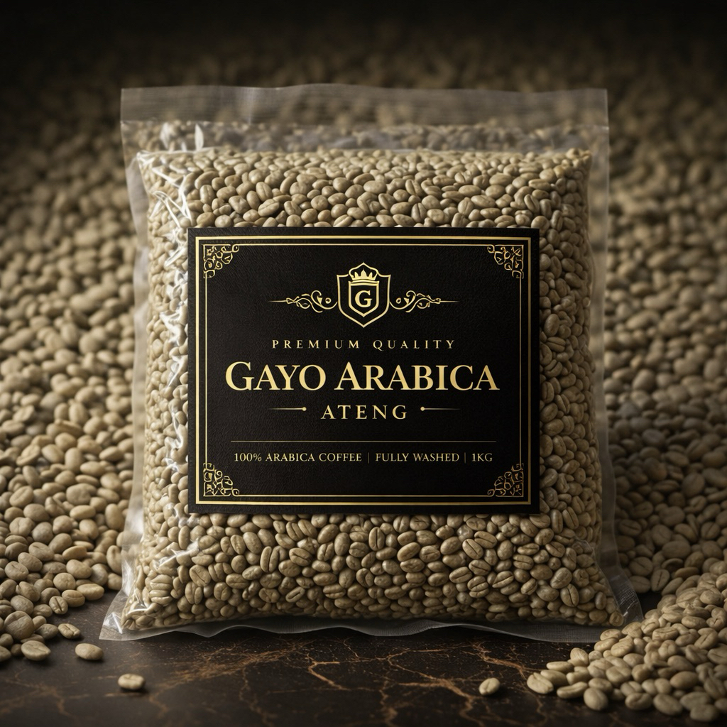 Biji Kopi Green Bean Arabika Papandayan Garut - Fullwash Process - Biji Kopi Mentah 1KG