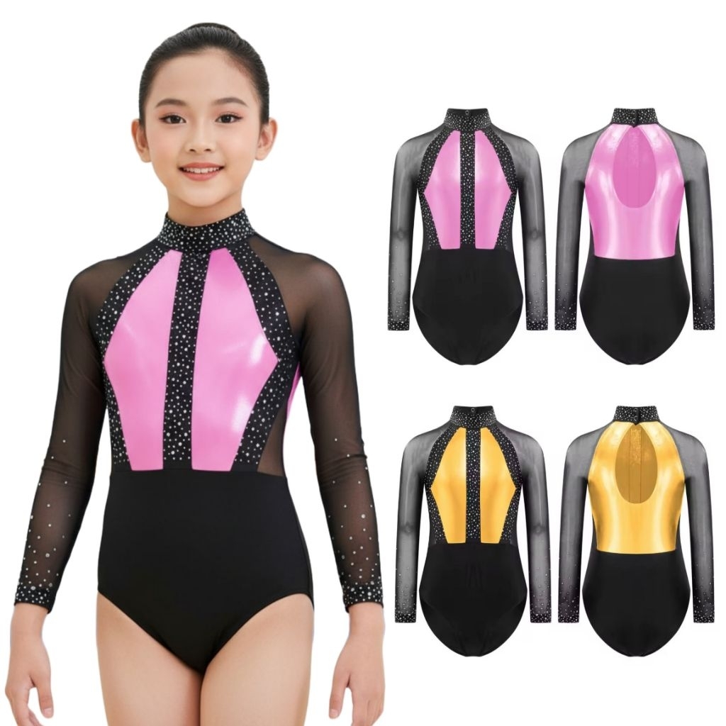 [70] Baju Gymnastic Anak Perempuan Leotard Gymnastic Anak Lengan Panjang 5-16 th (READY STOCK)