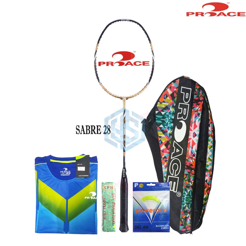 ProAce Sabre 28 Raket Badminonton Bonus Komplit Raket Pro Ace Sabre 28