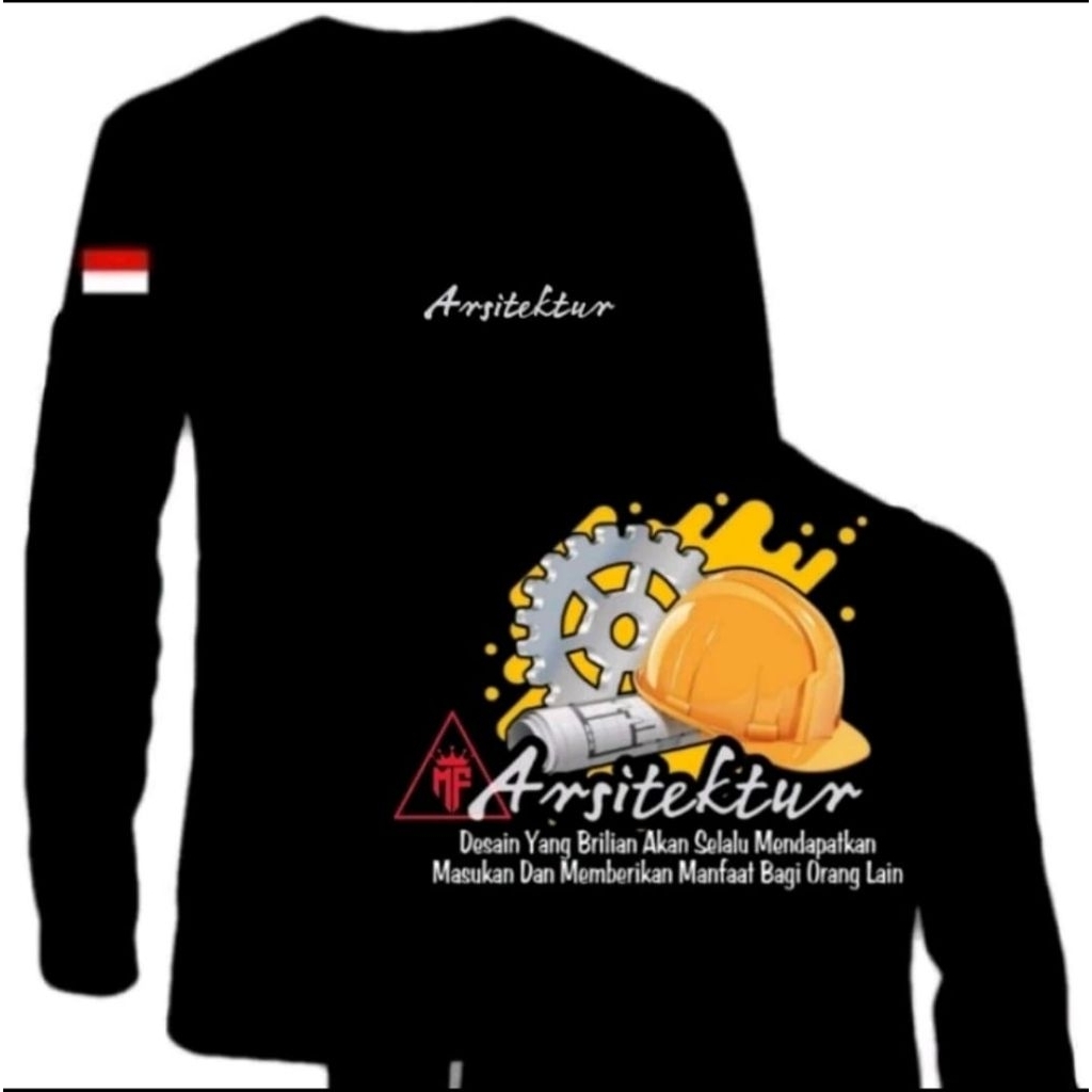 KAOS LENGAN PANJANG ARSITEKTUR, WARNA TULISAN PUTIH