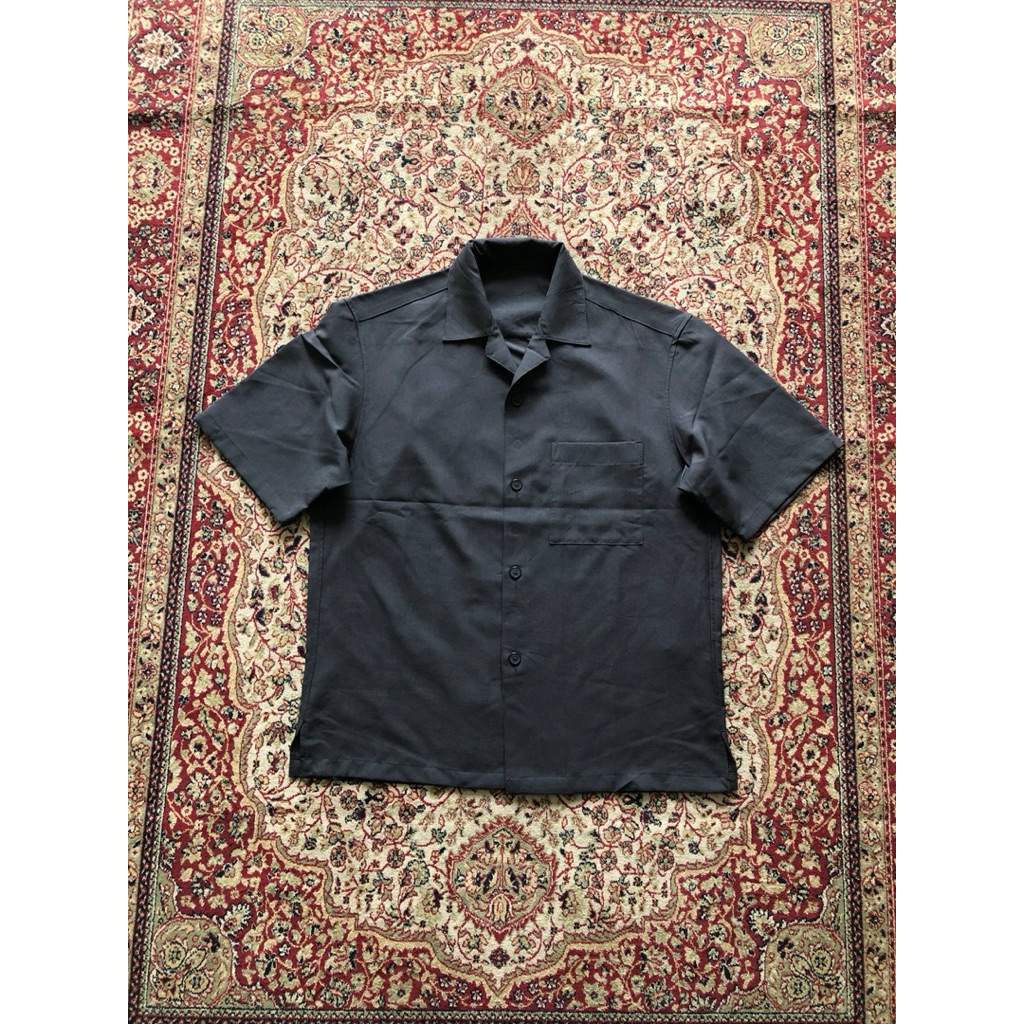 Kemeja Gu open collar oversize shirt Gu japan work shirt HI095