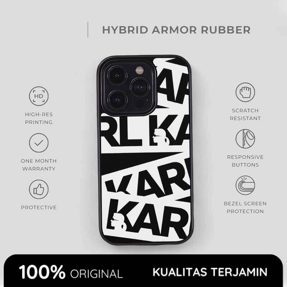 Casing iPhone Karl Case Rubber Softcase Anti Shock K/ESSENTIAL Style 17 16 15 14 13 12 11 Xs Max Pro